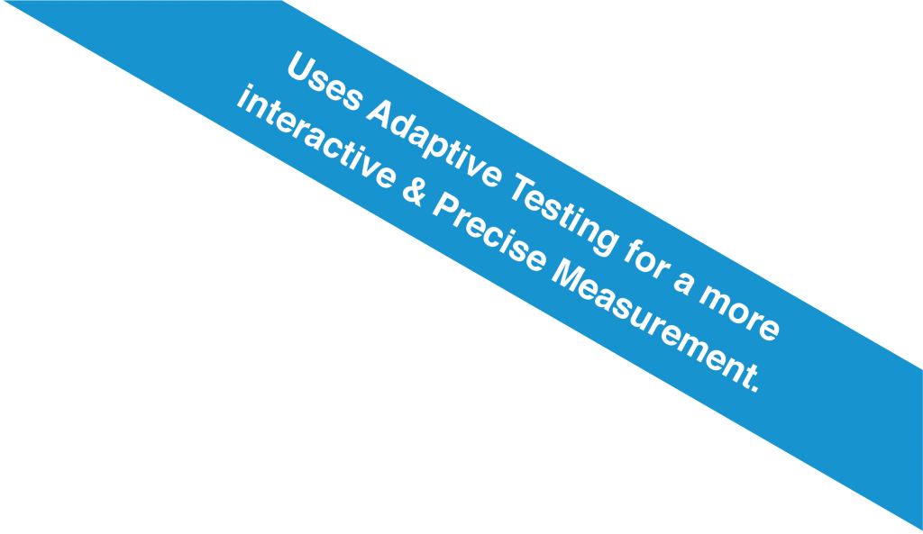 Uses Adaptive Testing for a more interactive & Precise Measurement